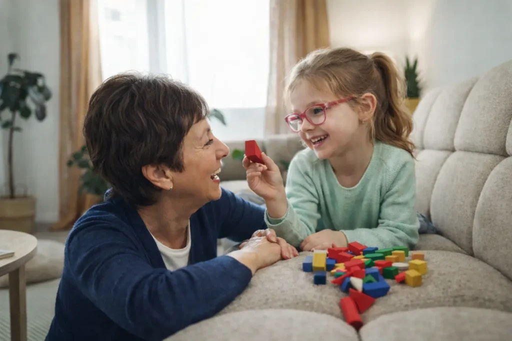 Abuela jugando con su nieta