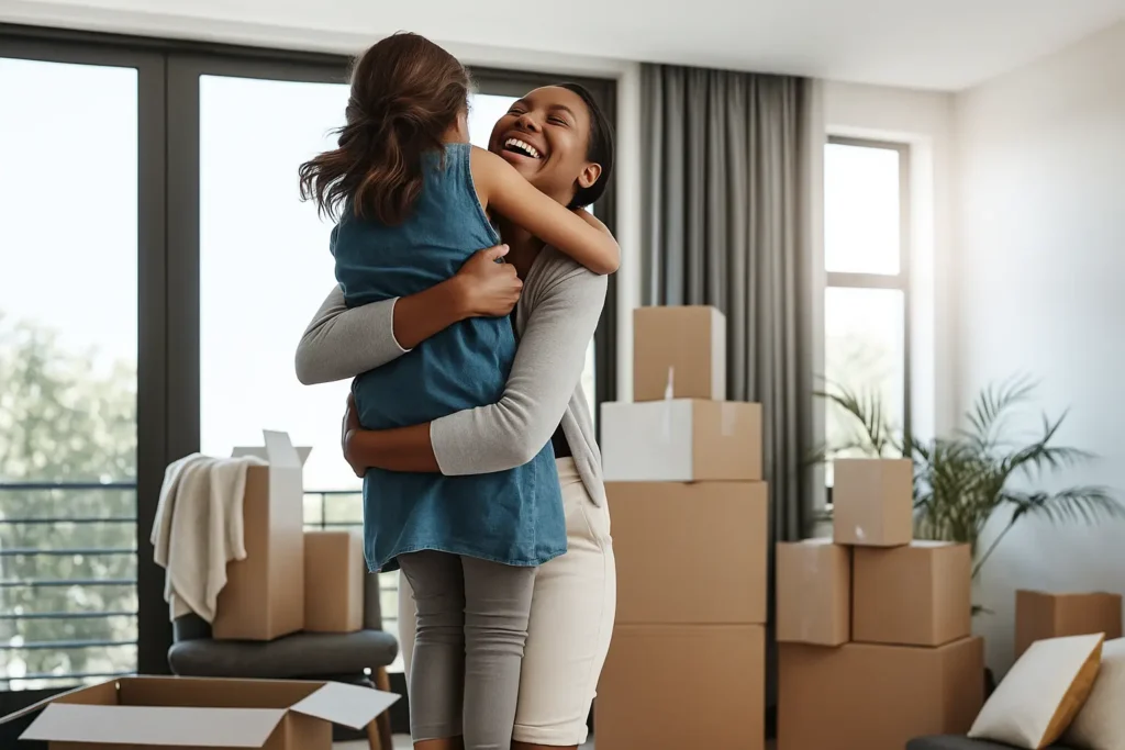 Madre e hija en un nuevo hogar